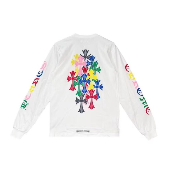 Chrome Hearts Multicolor Cross Cemetery Long Sleeve Tee – White - Picture 3 of 3